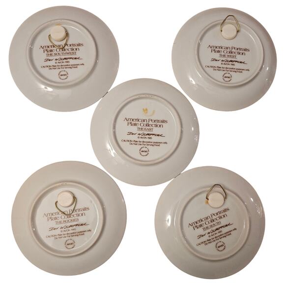 5 Pc American Portraits Plate Collection 1985 Avon Don W Sheffler - Picture 2 of 3